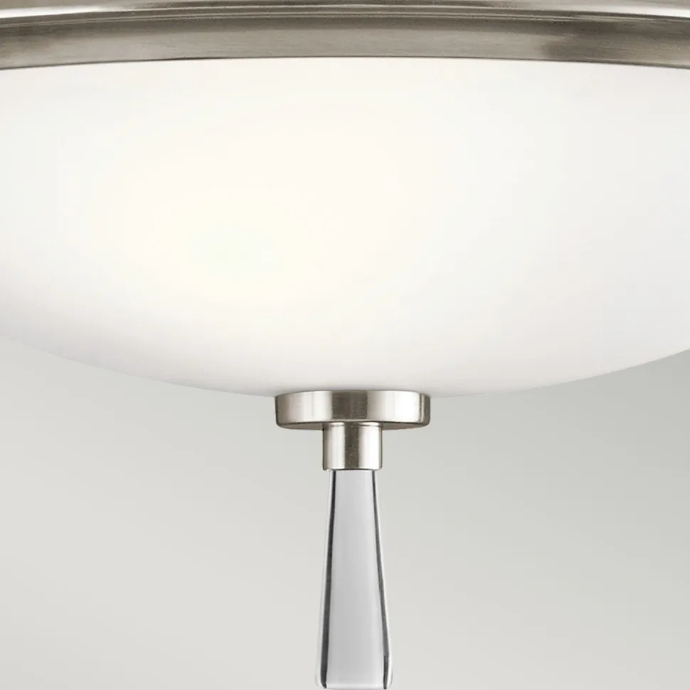 Deckenleuchte Glas Metall Ø42cm rund in Weiß Zinn