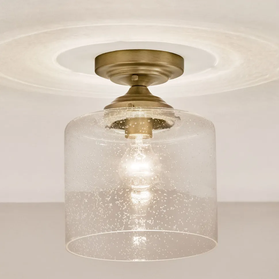 Deckenleuchte Glas Metall E27 Ø 21,6 cm in Messing klein