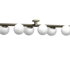 Deckenleuchte Glas satiniert Metall Schwarz Gold 6-flmg