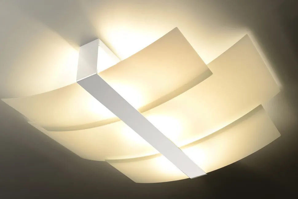 Deckenleuchte Glasschirm blendarm Weiß 3x E27 MAGO