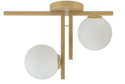 Deckenleuchte Gold Kugel Glas Metall L:45 cm wohnlich