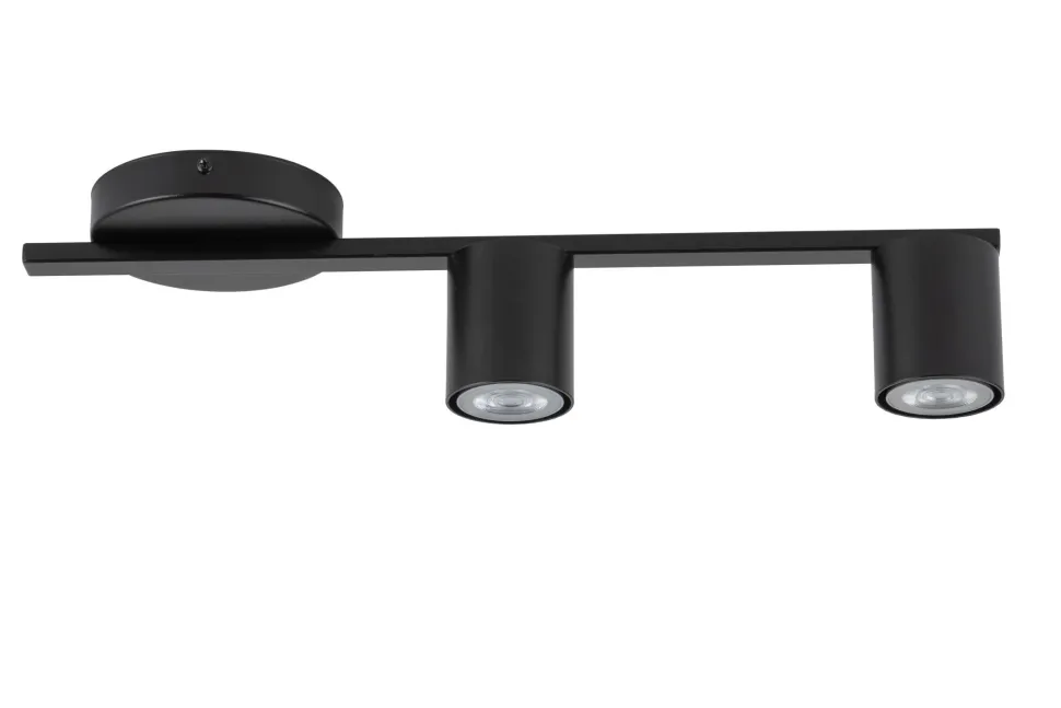 Deckenleuchte GU10 Schwarz Metall 46 cm lang 2-flammig