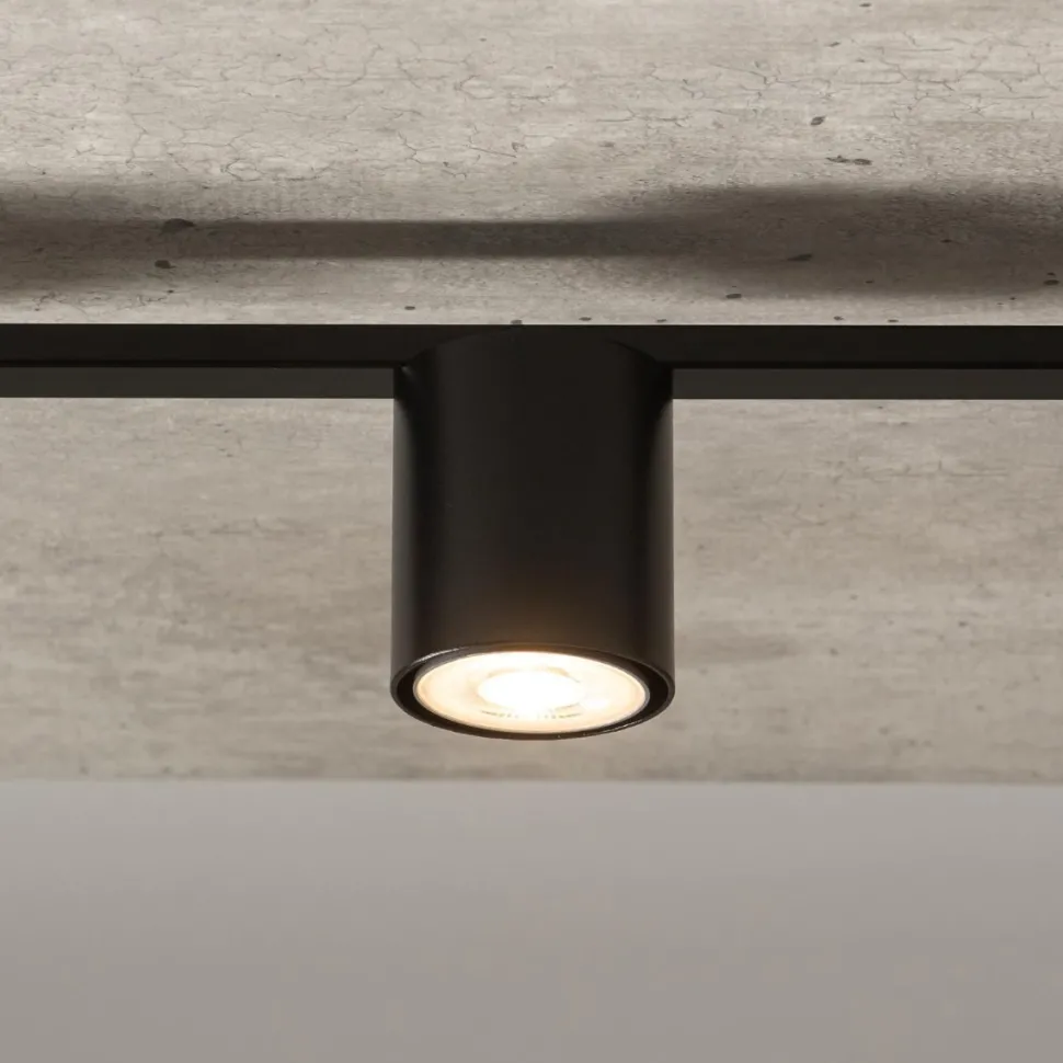 Deckenleuchte GU10 Schwarz Metall 46 cm lang 2-flammig