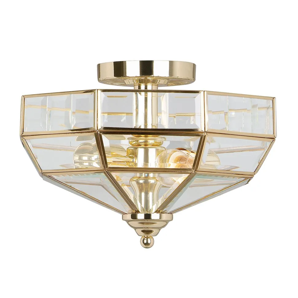 Deckenleuchte HESU Messing Poliert Ø32cm Lampe