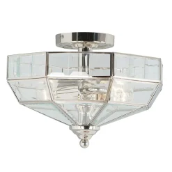 Deckenleuchte HESU Nickel Ø32cm 2xE27 Design Lampe