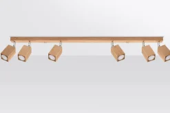 Deckenleuchte Holz 120 cm 6-flammig schwenkbar länglich