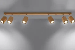 Deckenleuchte Holz 120 cm 6-flammig schwenkbar länglich