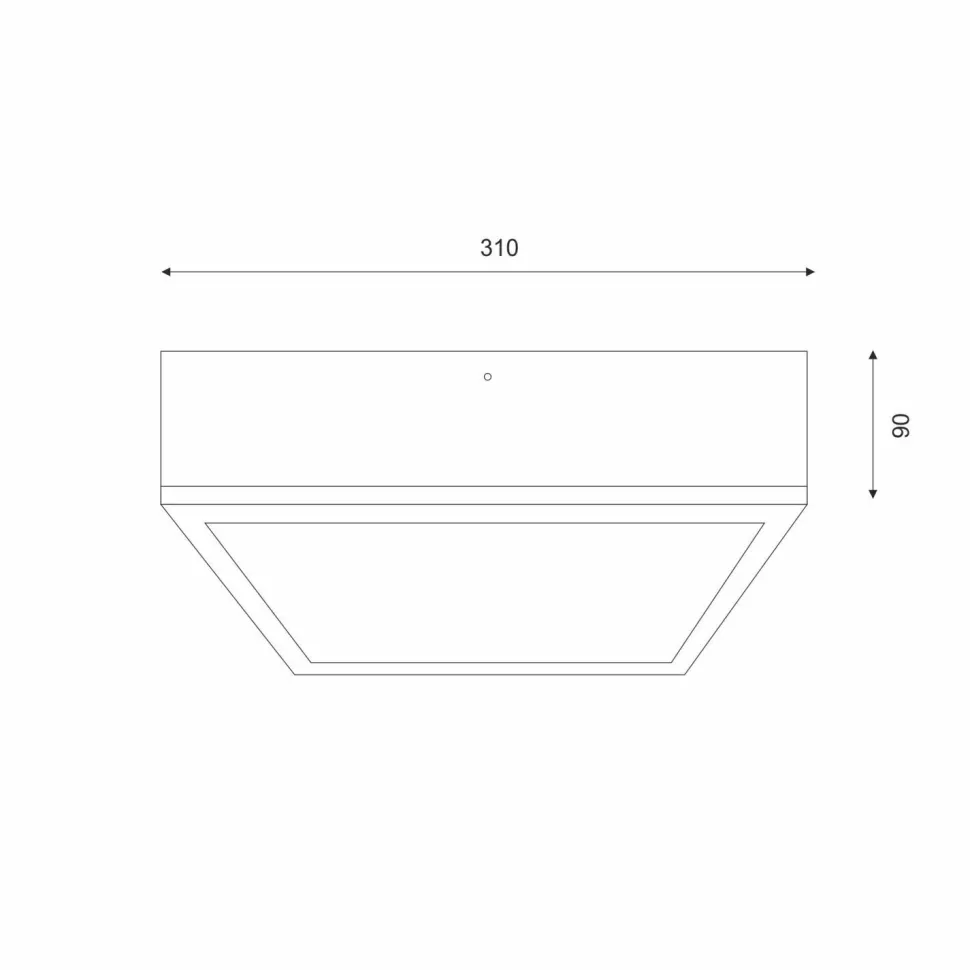 Deckenleuchte Holz B: 31 cm klein quadratisch 2x E27