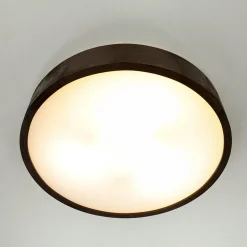 Deckenleuchte Holz Braun 3-flmg rund Wohnzimmer