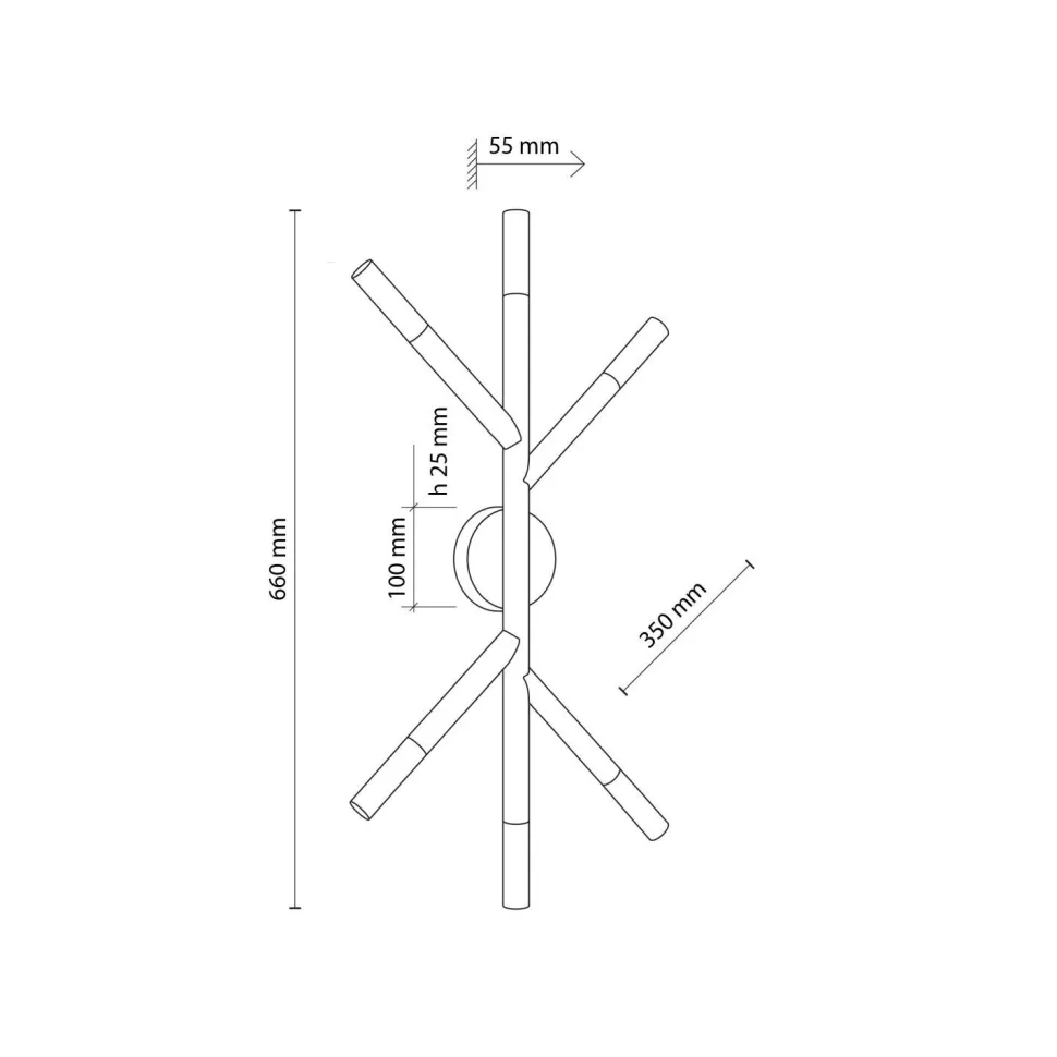 Deckenleuchte Holz Glas 66 cm lang in Kiefer Weiß 6x G9