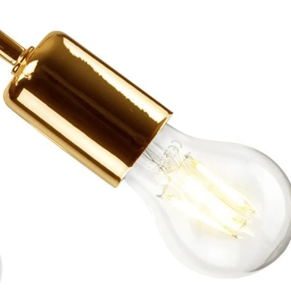 Deckenleuchte in Gold Metall 5-flmg Wohnzimmer