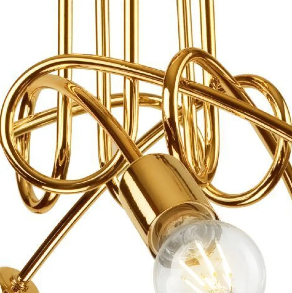 Deckenleuchte in Gold Metall 5-flmg Wohnzimmer