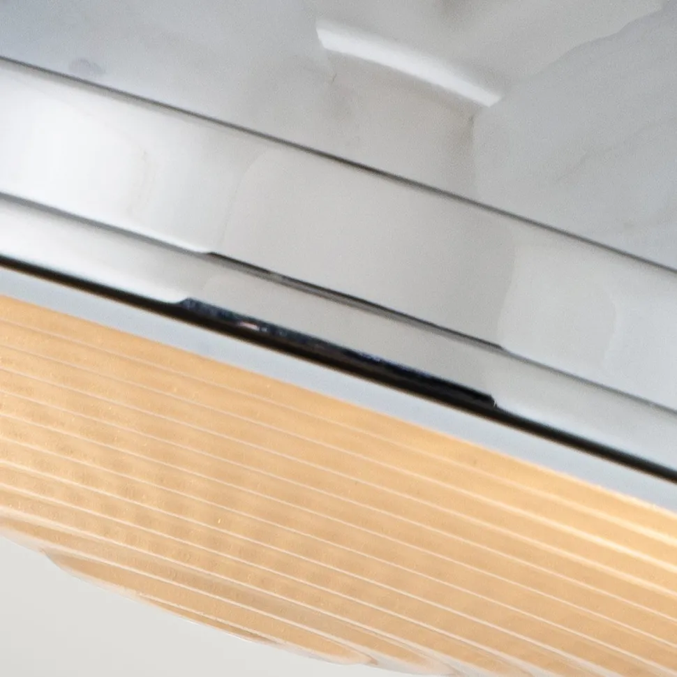 Deckenleuchte Industrial E27 Ø 32 cm rund Chrom Glas Metall