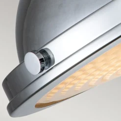 Deckenleuchte Industrial E27 Ø 32 cm rund Chrom Glas Metall