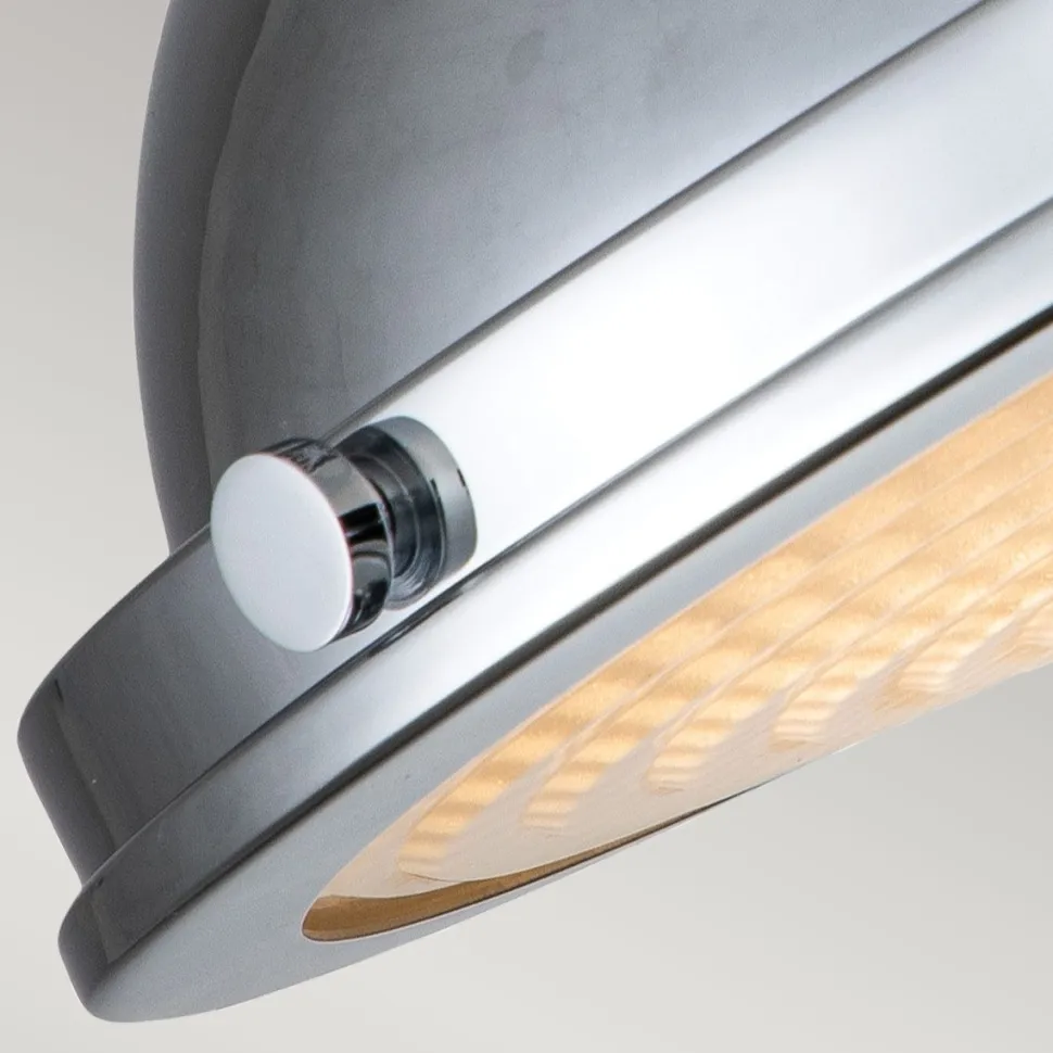 Deckenleuchte Industrial E27 Ø 32 cm rund Chrom Glas Metall