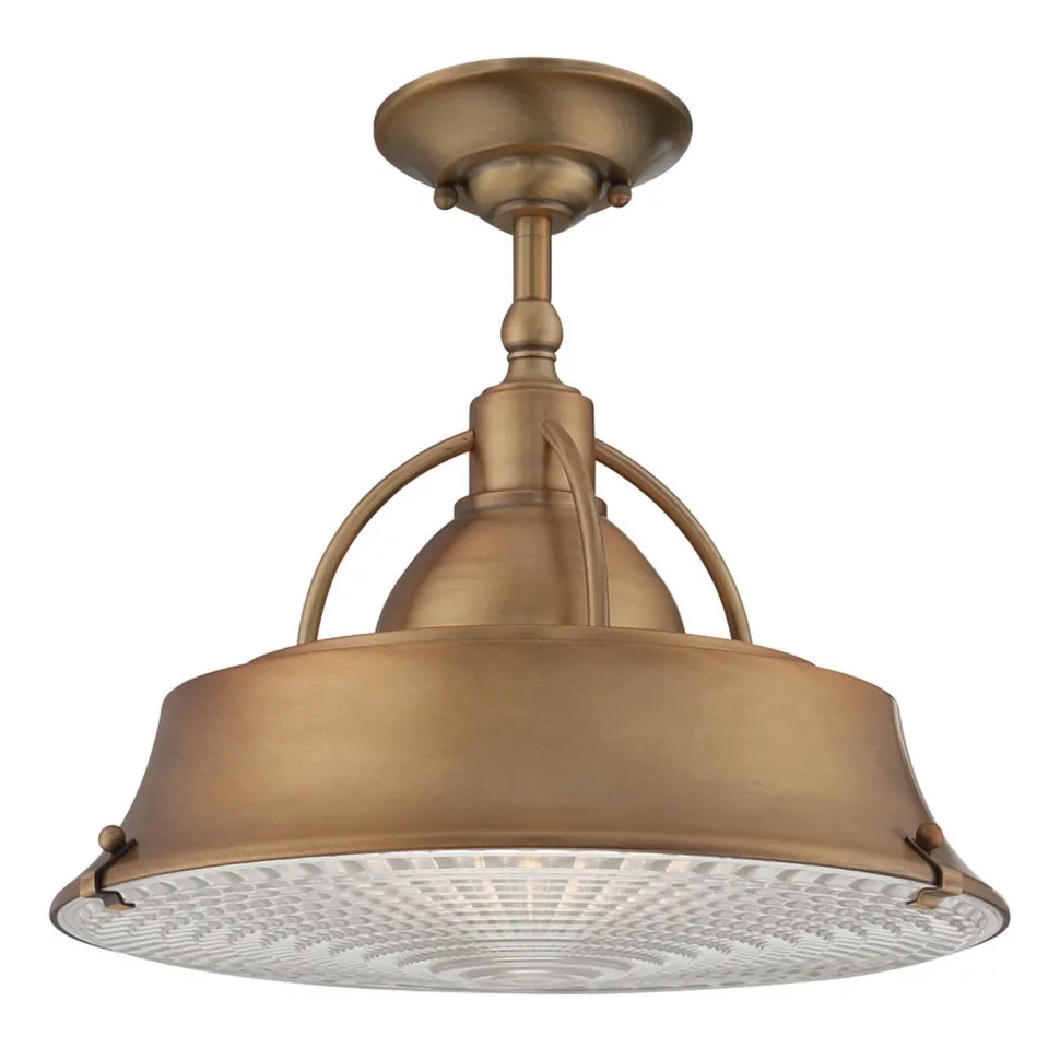 Deckenleuchte Industrial Metall Glas in Kupfer antik