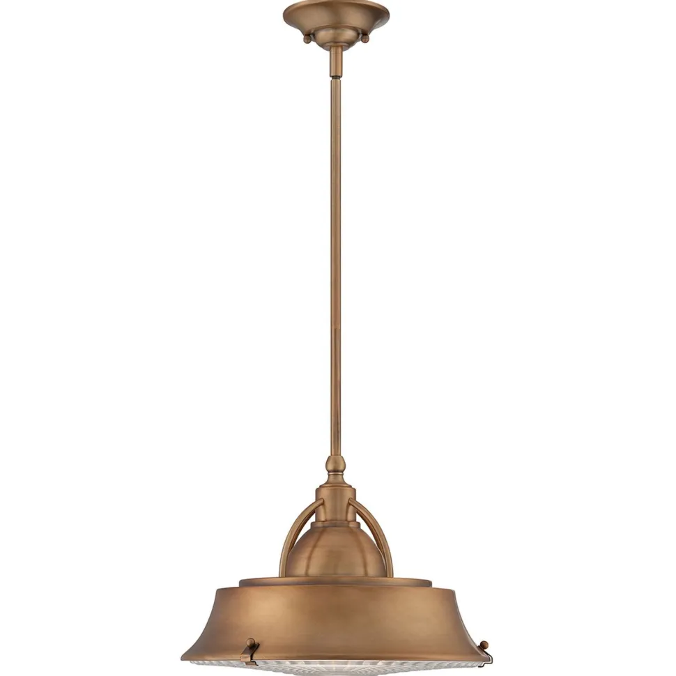 Deckenleuchte Industrial Metall Glas in Kupfer antik