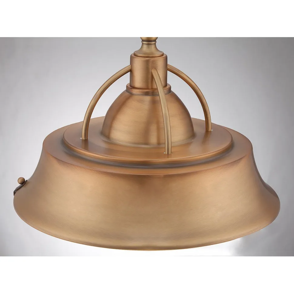 Deckenleuchte Industrial Metall Glas in Kupfer antik