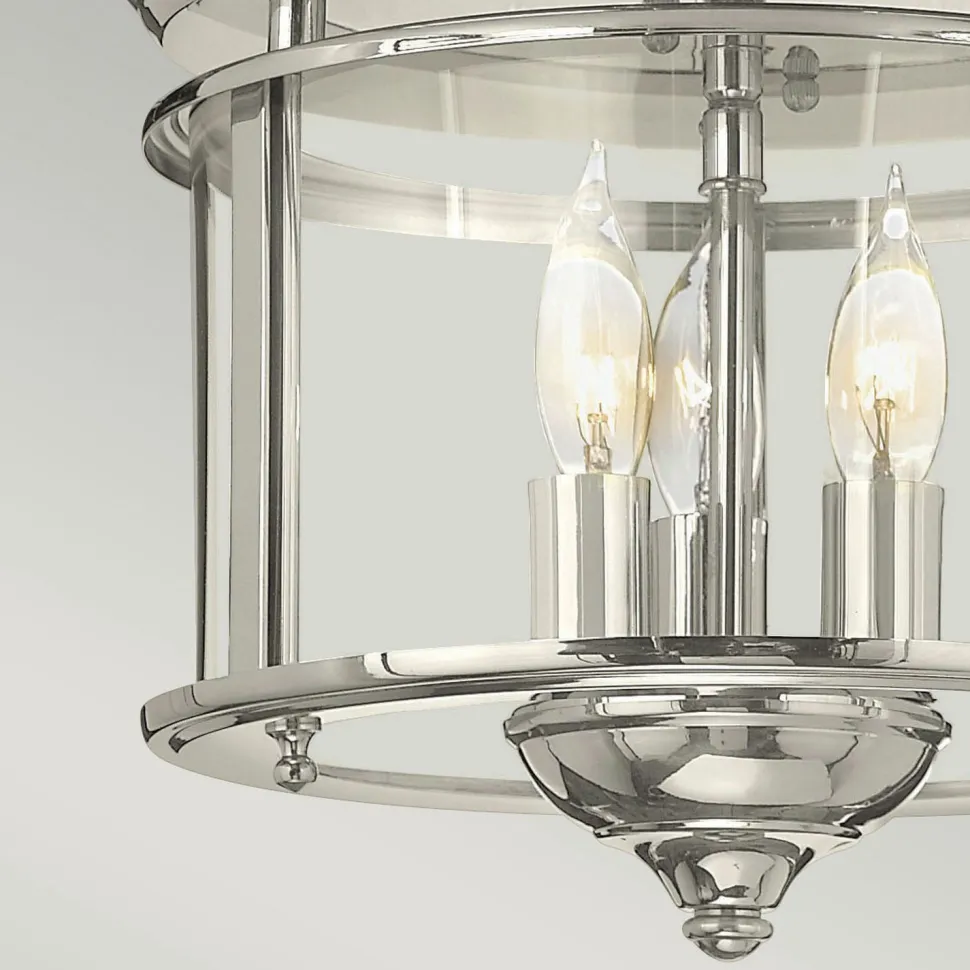 Deckenleuchte Jugendstil Ø29cm in Nickel E14 Metall Glas