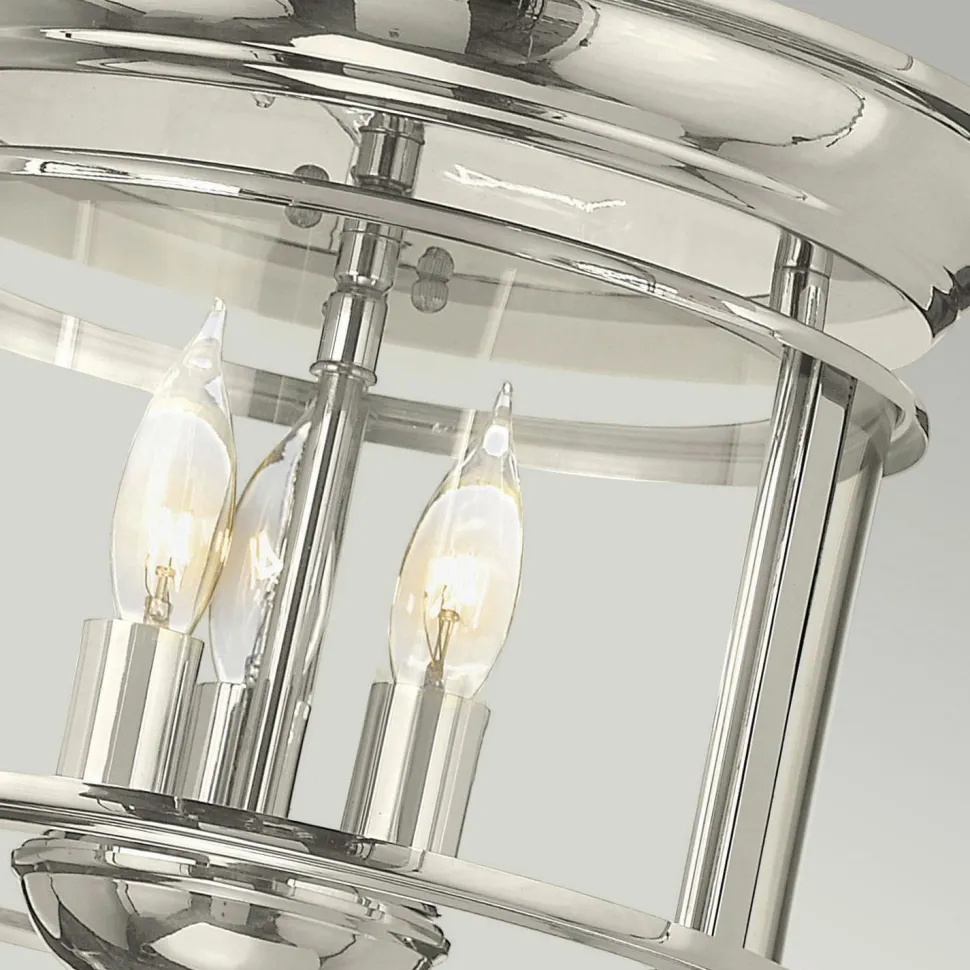 Deckenleuchte Jugendstil Ø29cm in Nickel E14 Metall Glas