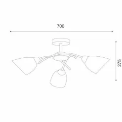 Deckenleuchte Jugendstil Glas Metall in Messing Weiß