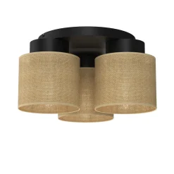 Deckenleuchte Jute Metall Ø45 cm rund E27 gemütlich