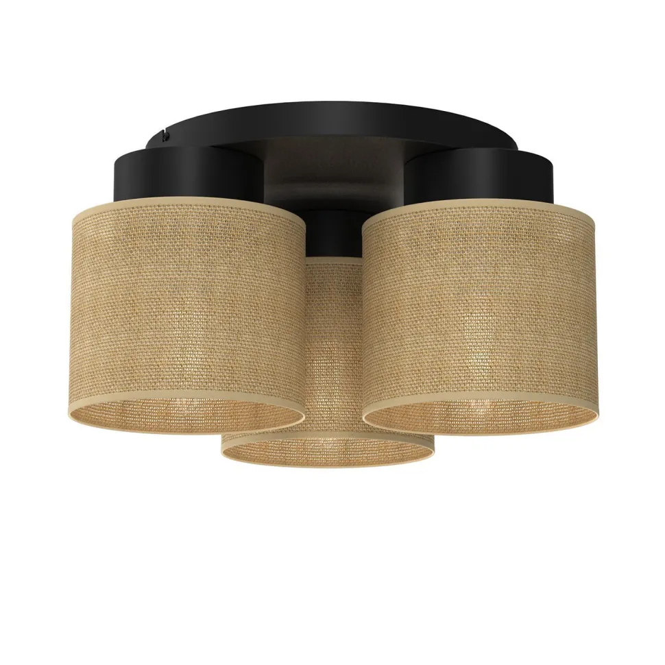 Deckenleuchte Jute Metall Ø45 cm rund E27 gemütlich