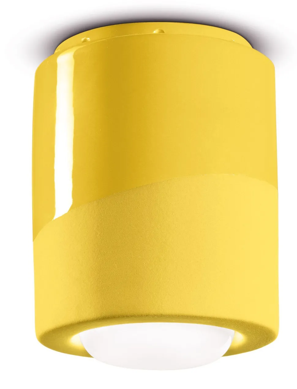 Deckenleuchte Keramik E27 Ø 12,5 cm Aufputz Gelb rund