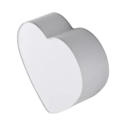 Deckenleuchte Kinder Herz L: 42 cm Stoff Grau Weiß 2x E27