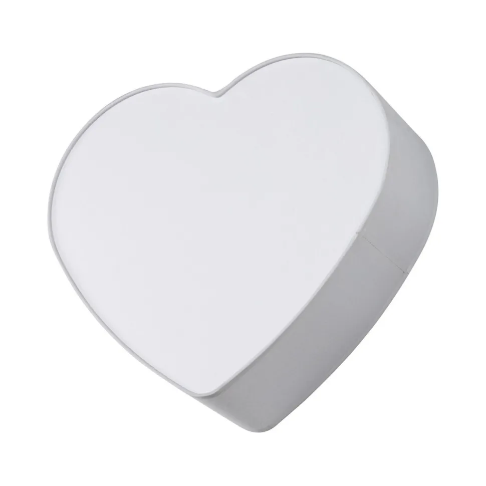 Deckenleuchte Kinder Herz L: 42 cm Stoff Grau Weiß 2x E27