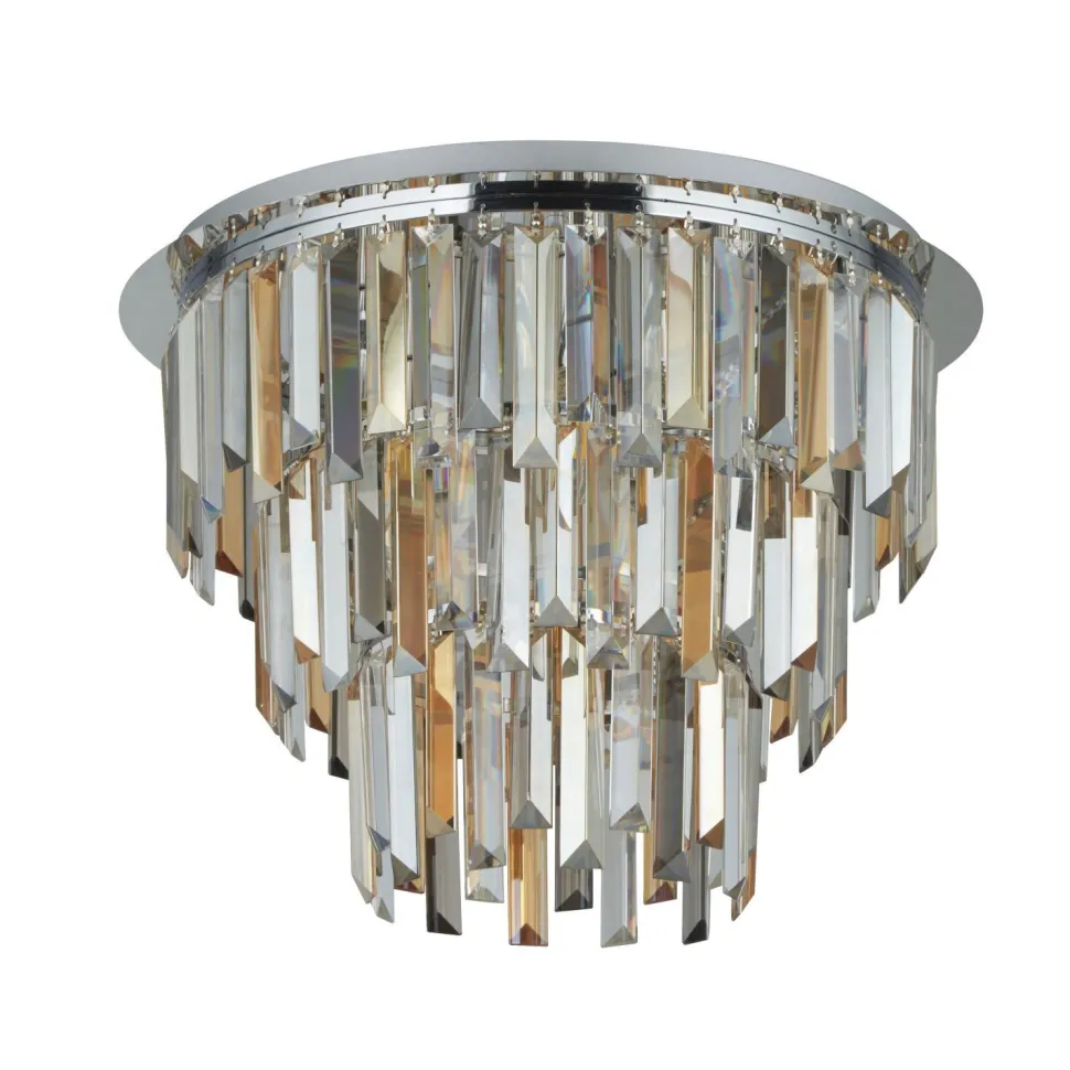 Deckenleuchte Kristall Ø 45 cm Rauchglas Art Déco