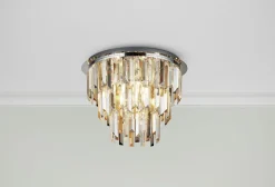 Deckenleuchte Kristall Ø 45 cm Rauchglas Art Déco