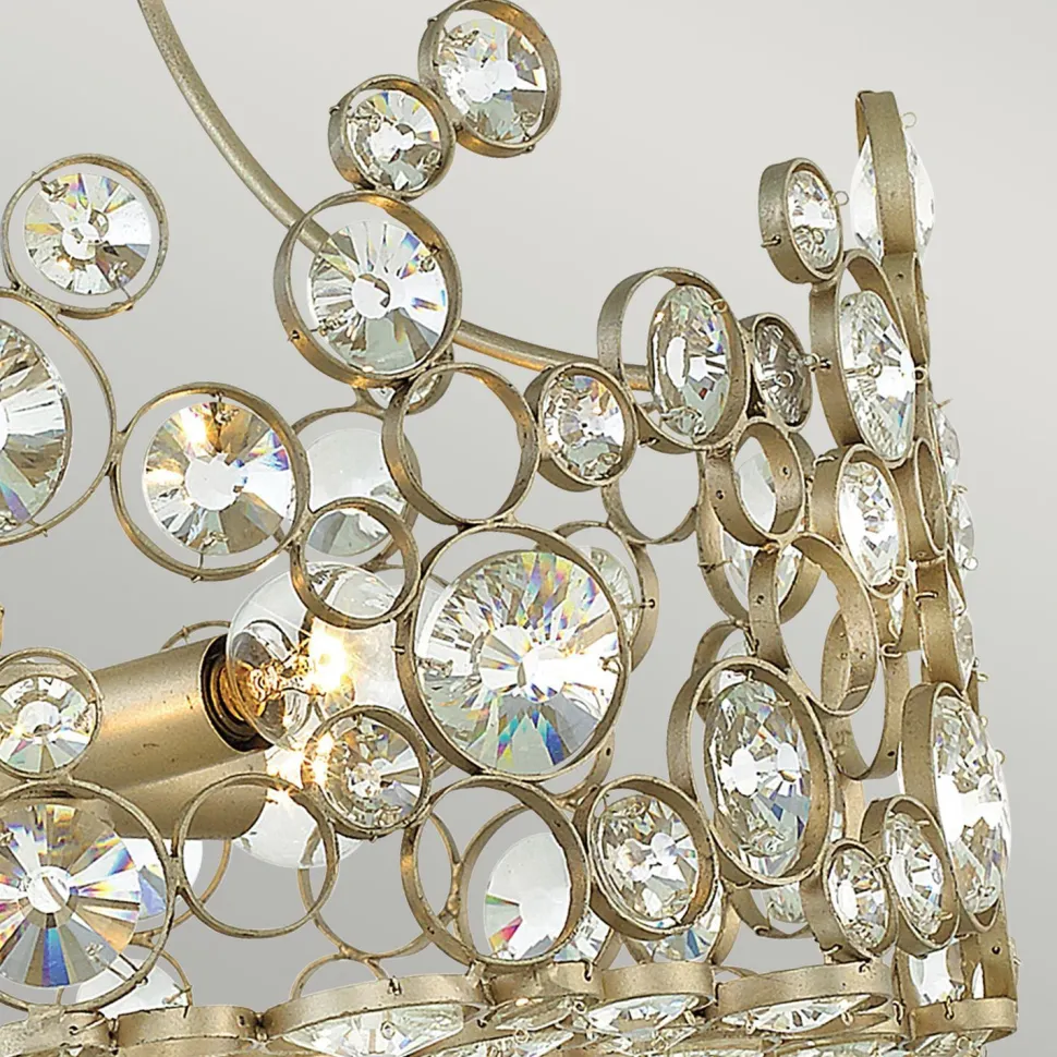 Deckenleuchte Kristall Metall in Blattsilber THYMI