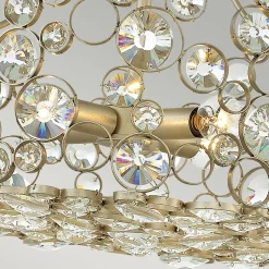 Deckenleuchte Kristall Metall in Blattsilber THYMI