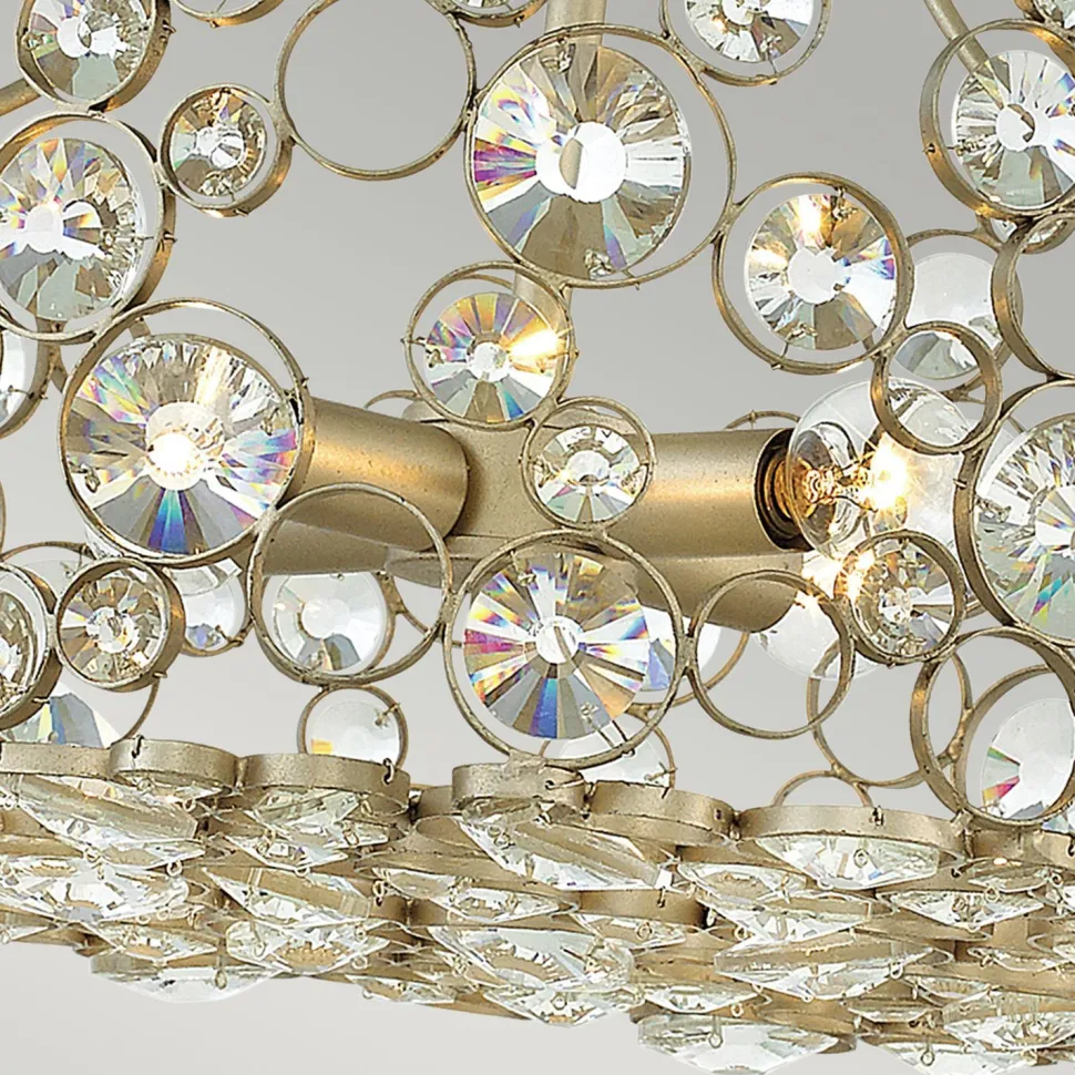 Deckenleuchte Kristall Metall in Blattsilber THYMI