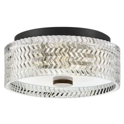 Deckenleuchte Kristall rund Ø 30,5 cm Schwarz E27 blendarm