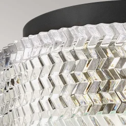 Deckenleuchte Kristall rund Ø 30,5 cm Schwarz E27 blendarm