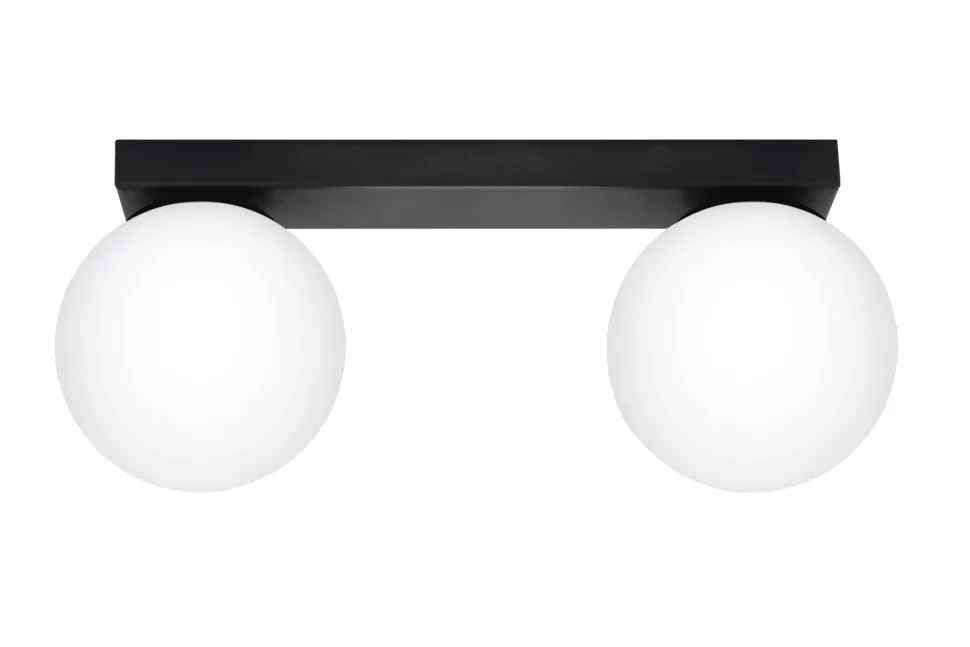 Deckenleuchte Kugel Schirme 2-flammig G9 Glas Metall