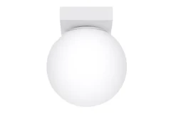 Deckenleuchte Kugelschirm Weiß Glas Metall Ø 12 cm G9