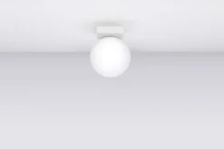 Deckenleuchte Kugelschirm Weiß Glas Metall Ø 12 cm G9