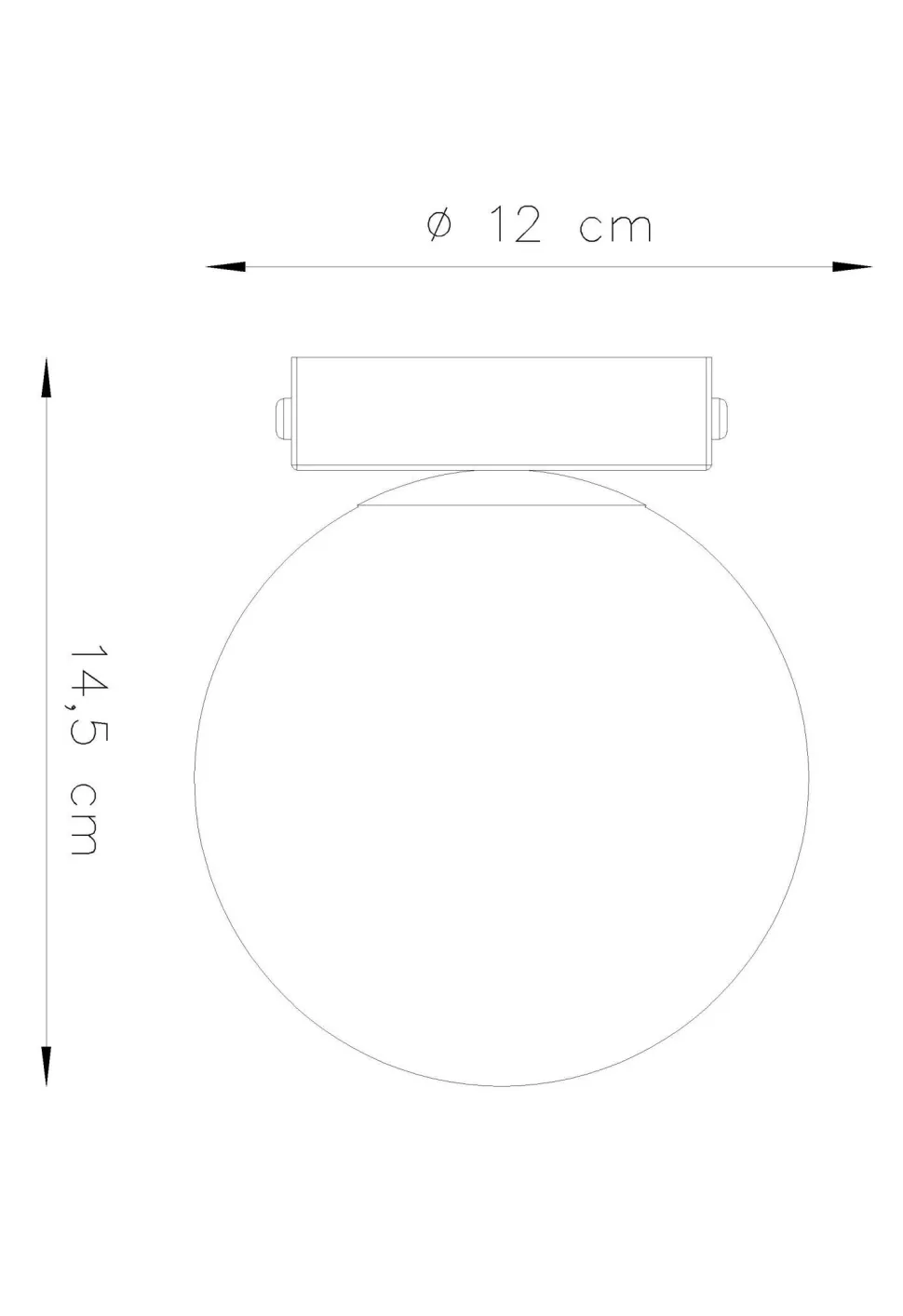 Deckenleuchte Kugelschirm Weiß Glas Metall Ø 12 cm G9