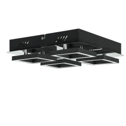 Deckenleuchte LED B: 25 cm Edelstahl in Schwarz Chrom 4200 K
