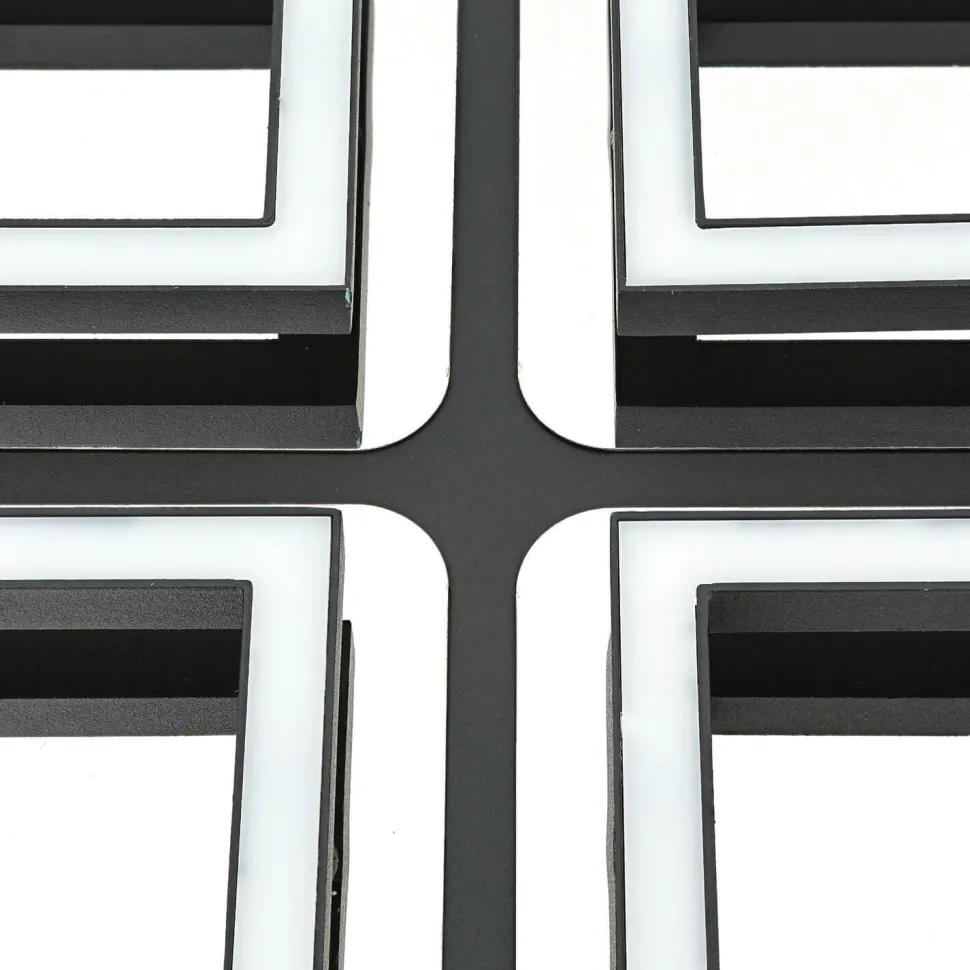 Deckenleuchte LED B: 25 cm Edelstahl in Schwarz Chrom 4200 K