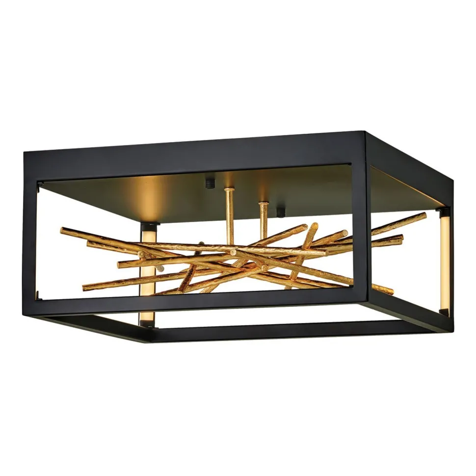 Deckenleuchte LED in Schwarz Gold indirekt Metall VALIA