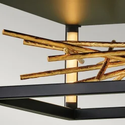 Deckenleuchte LED in Schwarz Gold indirekt Metall VALIA