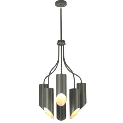 Deckenleuchte LEYRE Dunkelgrau 6xE27 Ø52cm Lampe