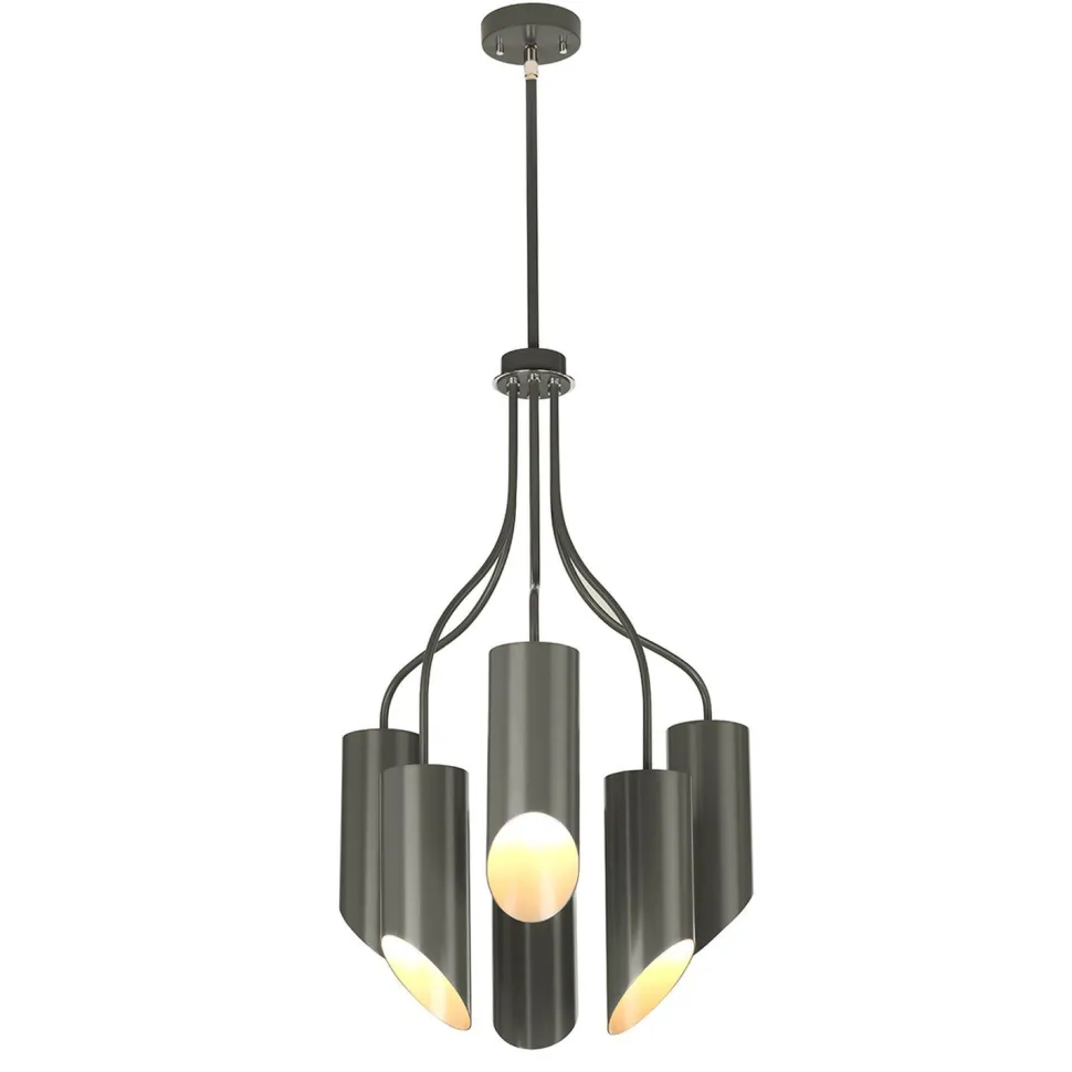 Deckenleuchte LEYRE Dunkelgrau 6xE27 Ø52cm Lampe