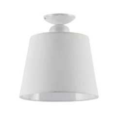 Deckenleuchte LOCOLA Weiß Stoff Schirm Ø38cm Lampe