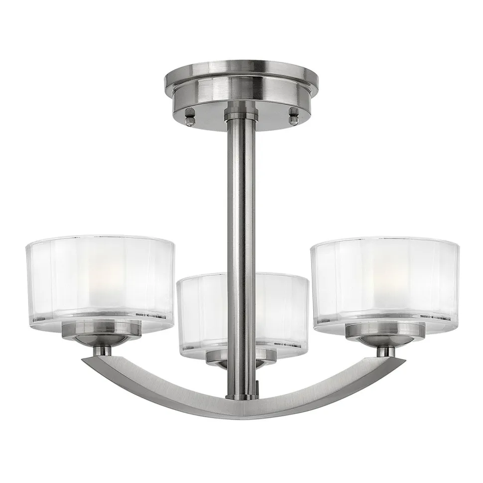 Deckenleuchte LOU 3xE27 Nickel Lampe Wohnzimmer