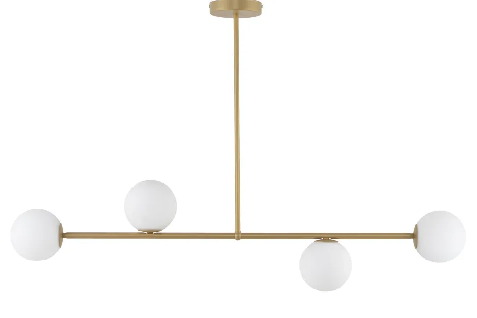 Deckenleuchte Mehrflammig Gold Metall Glas Weiß G9